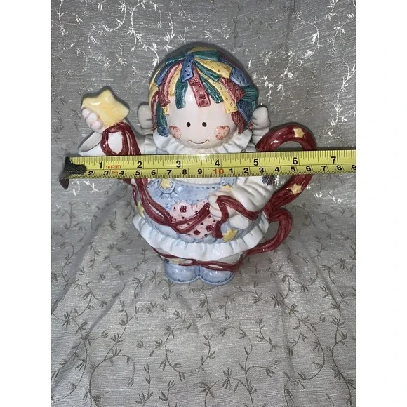 Vtg Teapot Patchwork Angel 1996 Cosmos For H.O.L. 3 Piece Tea For One Tea Pot - Picture 4 of 16